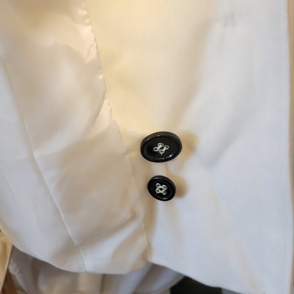 Apt. 9 Pea Coat Single breasted Warm White Large 60% Wool Classic Chic Cottage - Picture 10 of 16